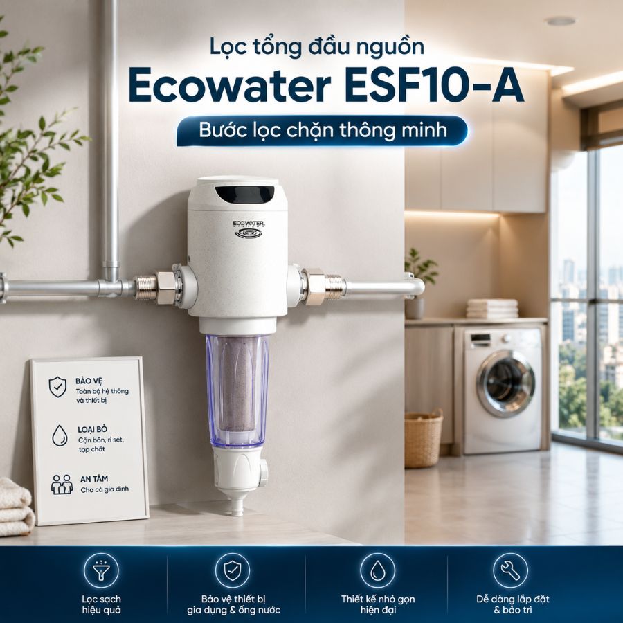 Lọc tổng đầu nguồn Ecowater ESF10-A – Bước lọc chặn thông minh