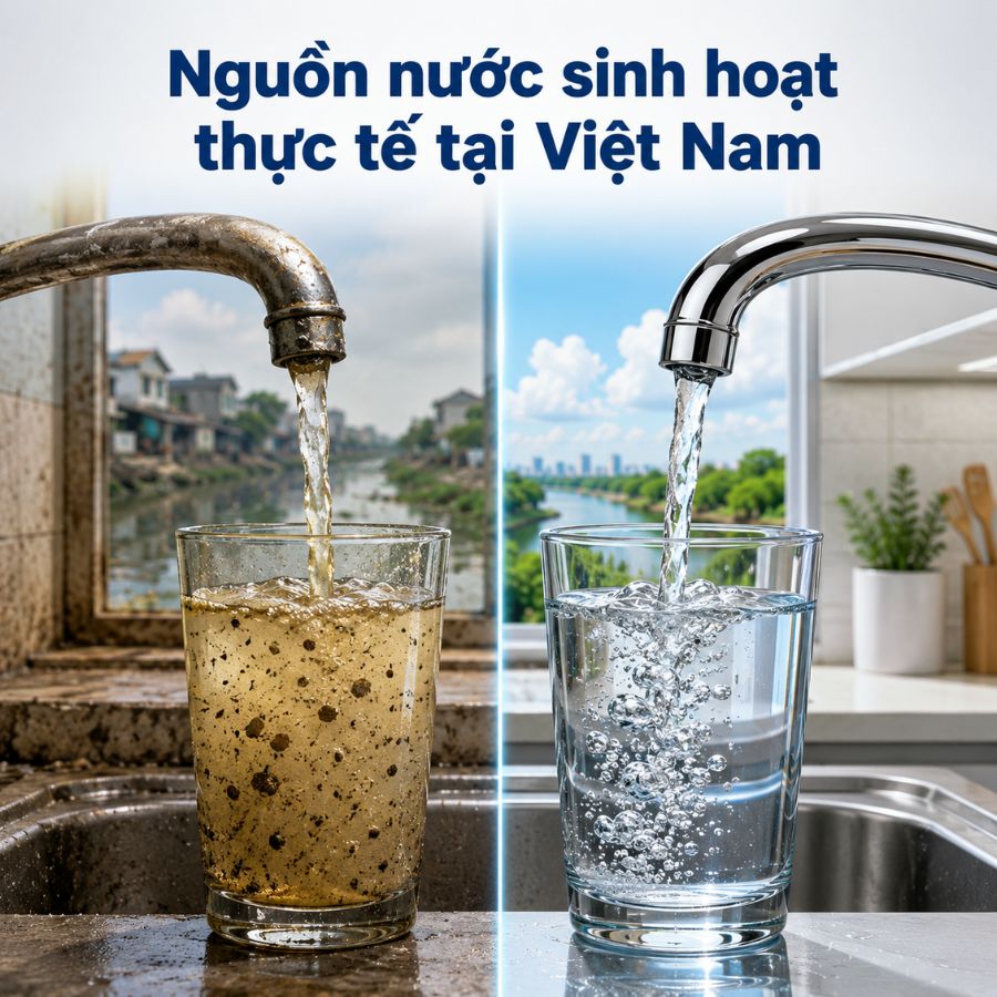 Nguồn nước sinh hoạt thực tế tại Việt Nam