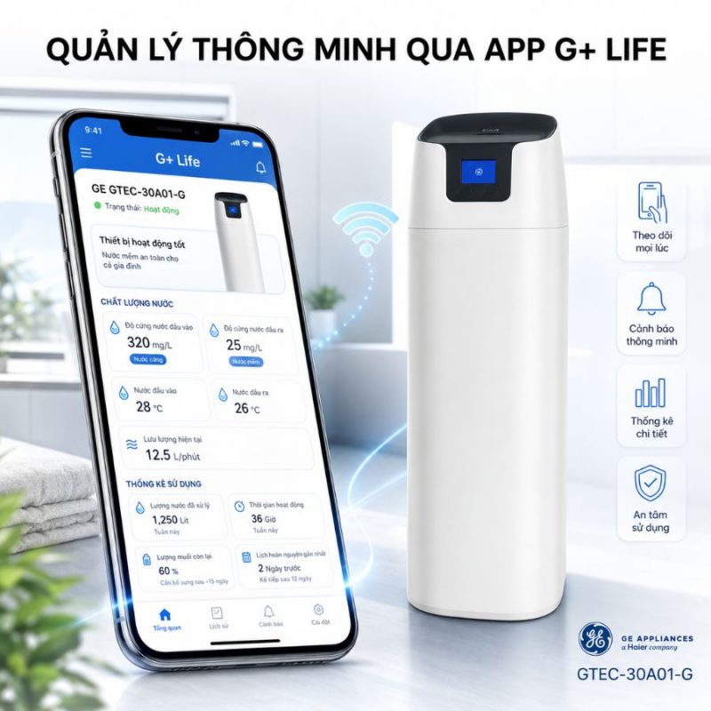 Lọc nước tổng đầu nguồn GE GE GTEC-30A01-G (làm mềm)