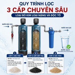 Quy trình lọc 3 cấp chuyên sâu loại bỏ kim loại nặng và độc tố