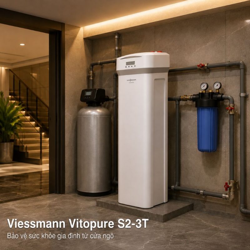Bộ lọc nước tổng đầu nguồn trung tâm dùng điện Viessmann Vitopure S2-3T