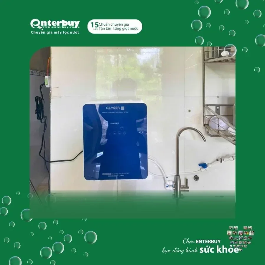 Lắp đặt máy ion kiềm Geyser Ecotar cần đủ lưu lượng nước cấp