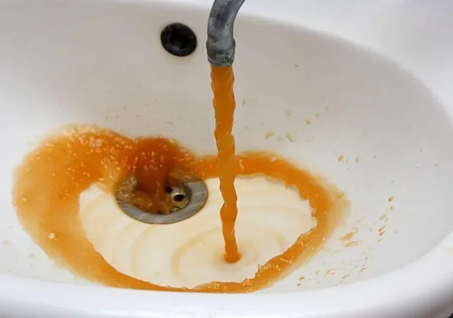 Ảnh nước máy có màu cần kiểm tra trước khi lắp lọc tổng