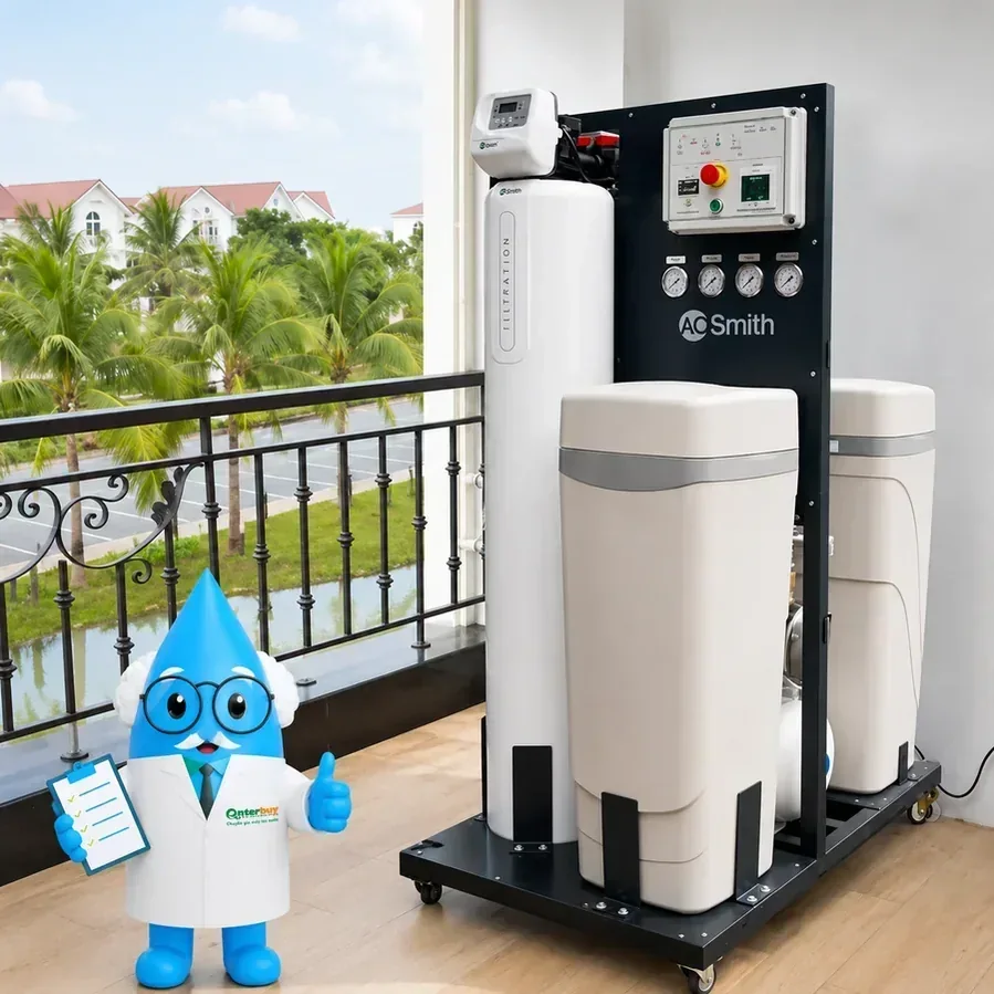 Lọc tổng AO Smith thực tế cho biệt thự cần tính công suất và chi phí vận hành