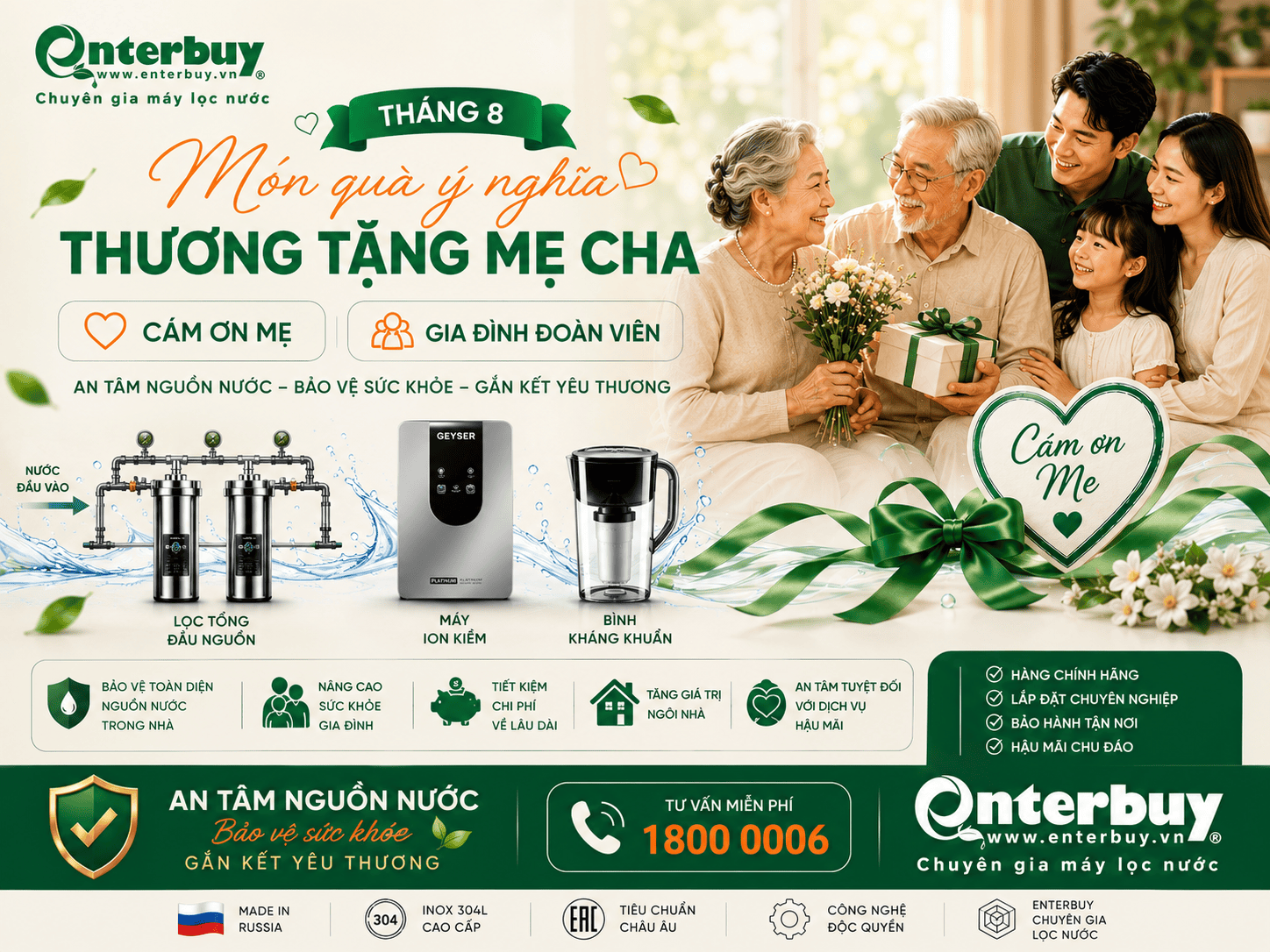Khuyến mãi tháng 8: Món quà ý nghĩa thương tặng cha mẹ