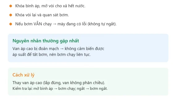 Máy lọc nước chạy liên tục không ngắt: nguyên nhân & cách xử lý