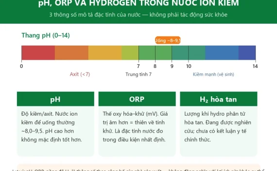 Nước ion kiềm là gì? Hiểu đúng pH, ORP, hydrogen và cách tạo ra